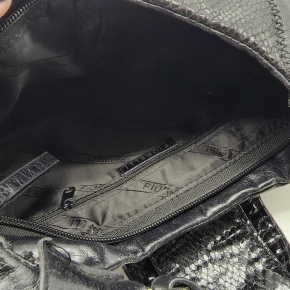 Vintage Fiorelli Black Y2K Patchwork Vinyl Shoulder Bag - Picture 10 of 16